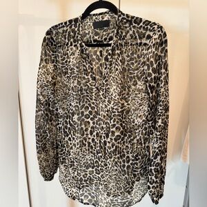 Nili Lotan Animal Print Blouse